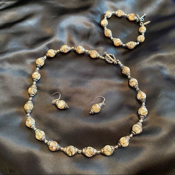 Beautiful Murano Glass Earring, Bracelet and Necklace SET - Picture 1 of 8